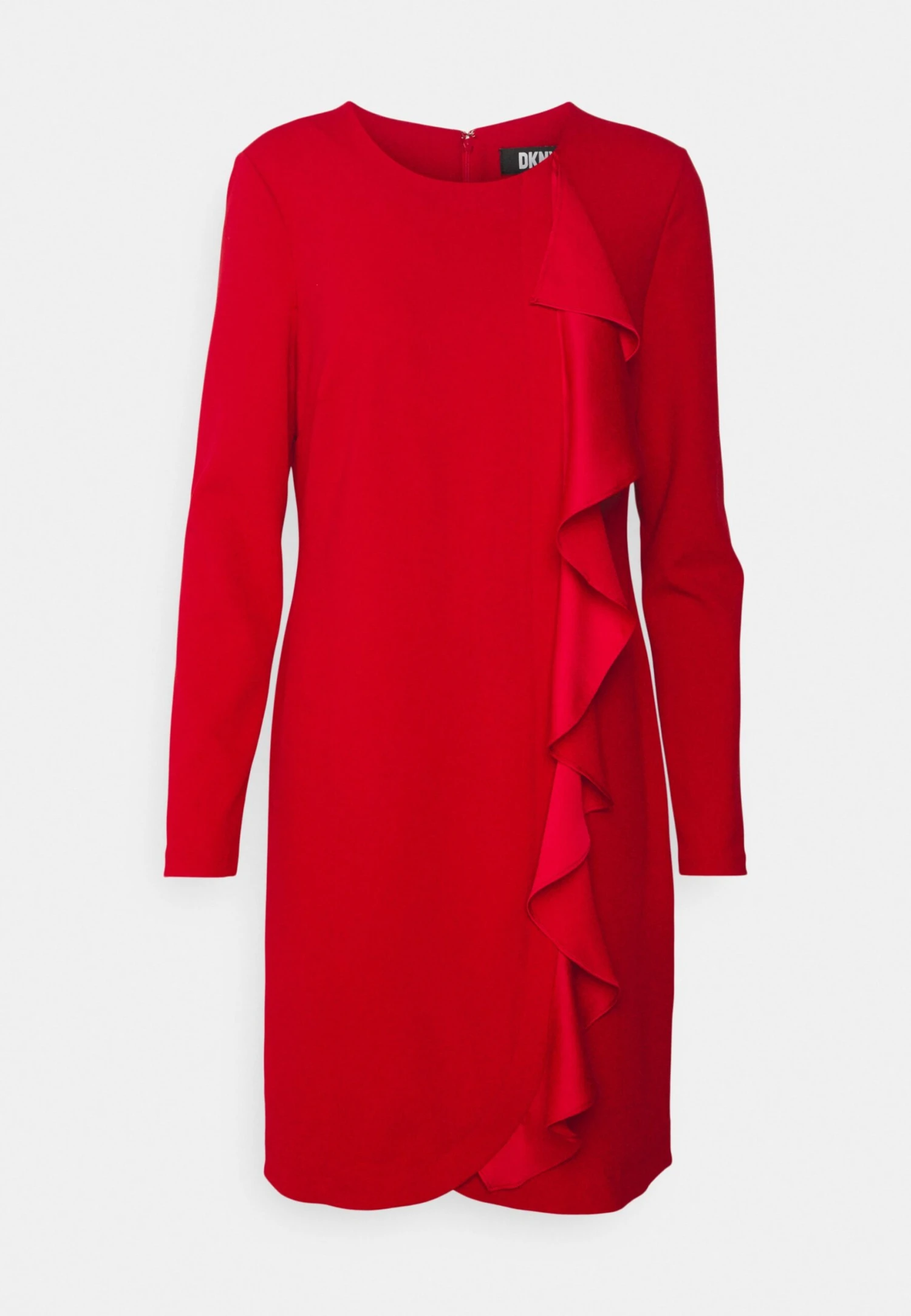 DKNY Cascading Ruffle Dress - Jersey Dress - Scarlet - Image 4