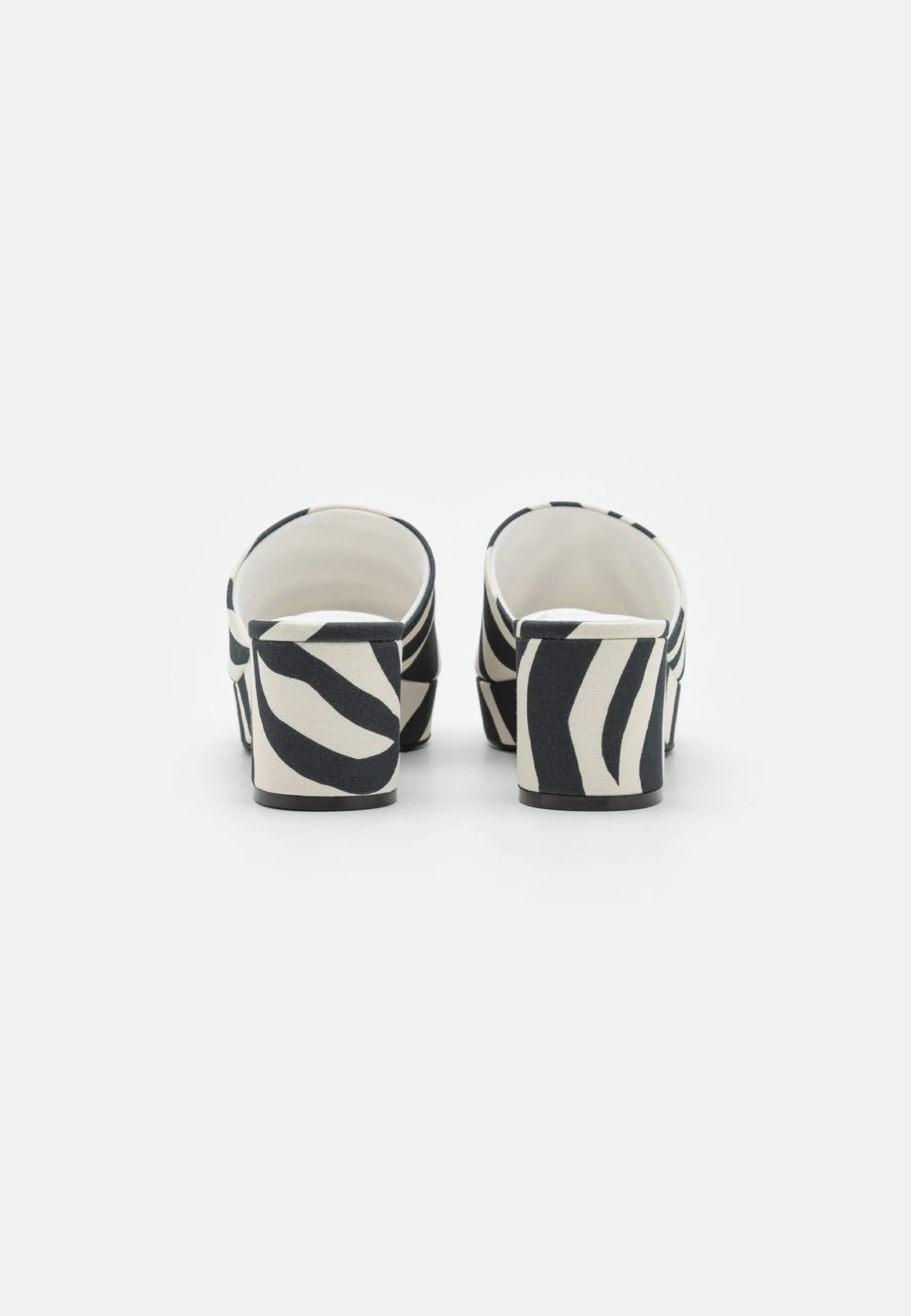 Monki Heeled Mules - Black/White - Image 4