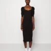 Puff Sleeve Midi - Jumper Dress - True Black