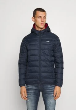 Jack & Jones Jjvincent Puffer Hood - Winter Jacket - Navy Blazer