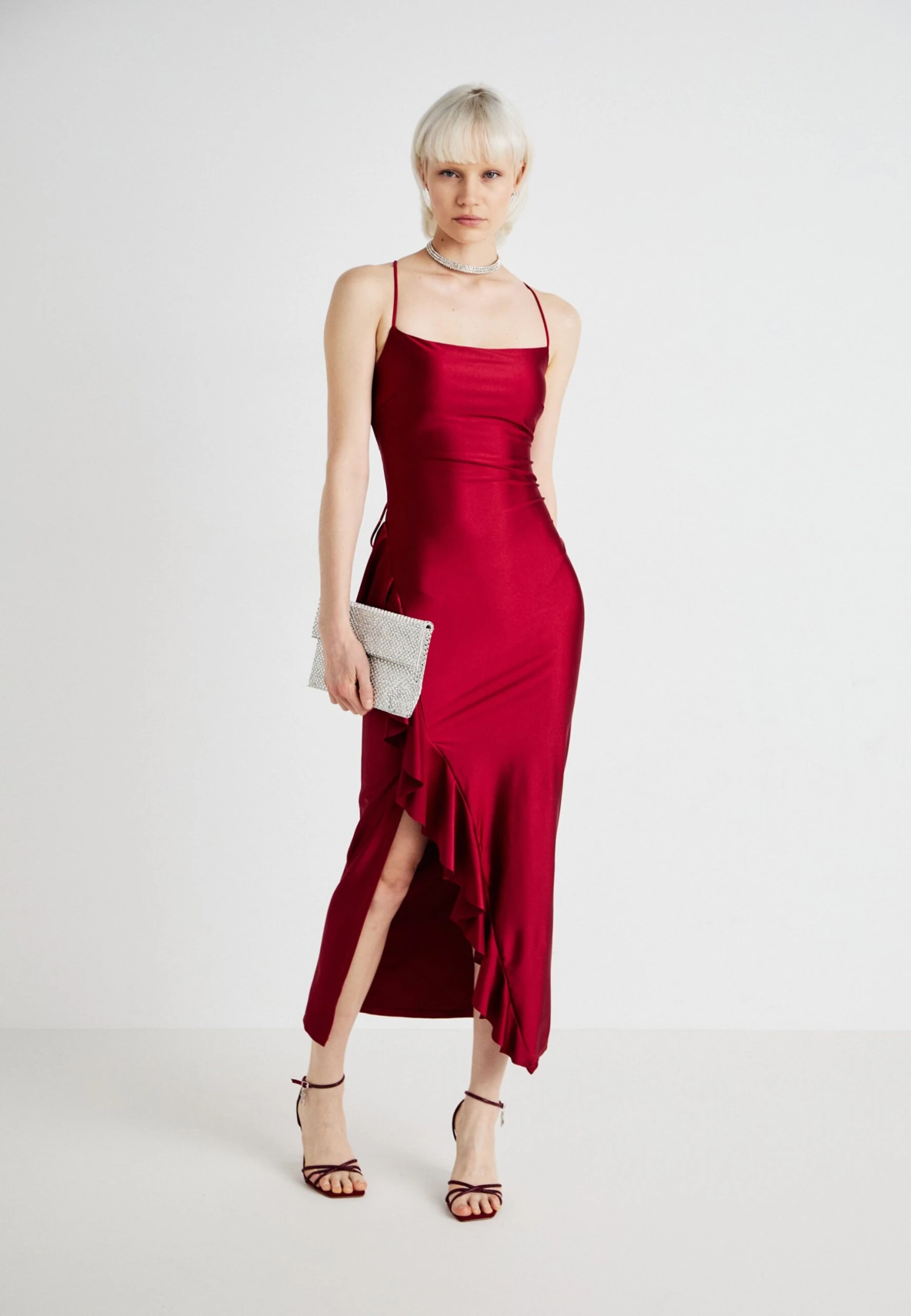 Wal G WEDDING GRACE RUFFLE MAXI - Occasion Wear - Wine - Image 2