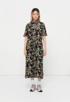 Roxy ISLAND ESCAPE PRINTED - Shirt Dress - Black/multi-coloured