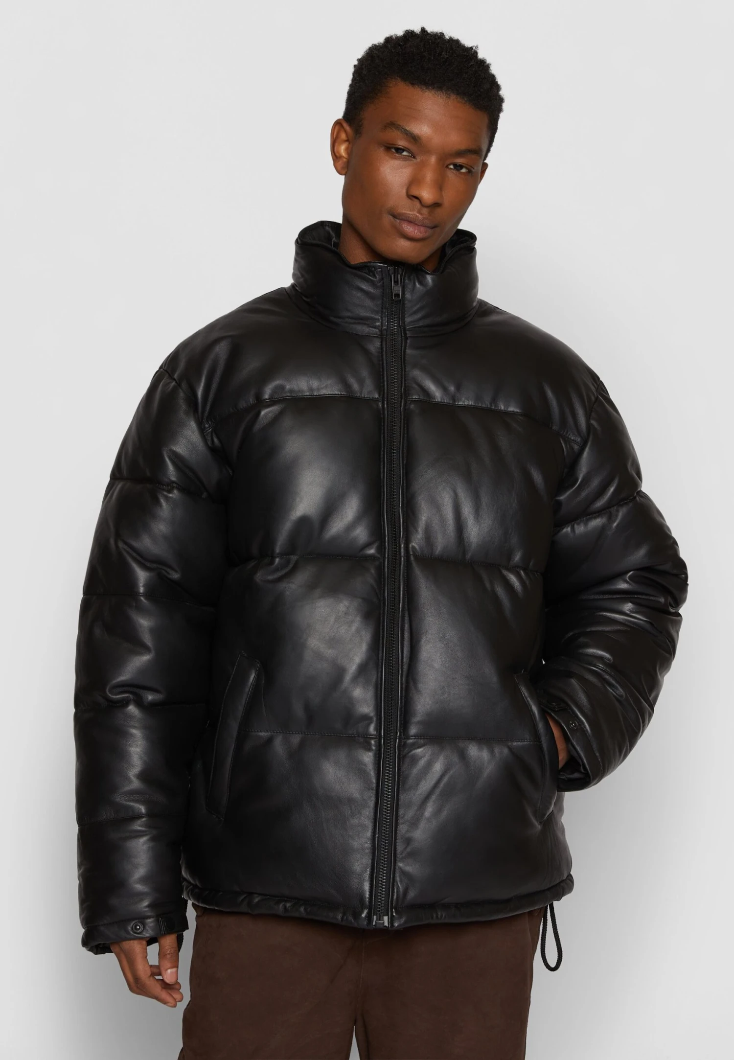 Denver Puffer - Leather Jacket - Black - Image 3