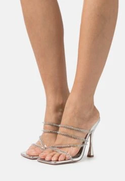 Jeyda - Heeled Mules - Silver Mirror