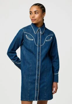 Wrangler PIPED - Denim Dress - Blue Reverie