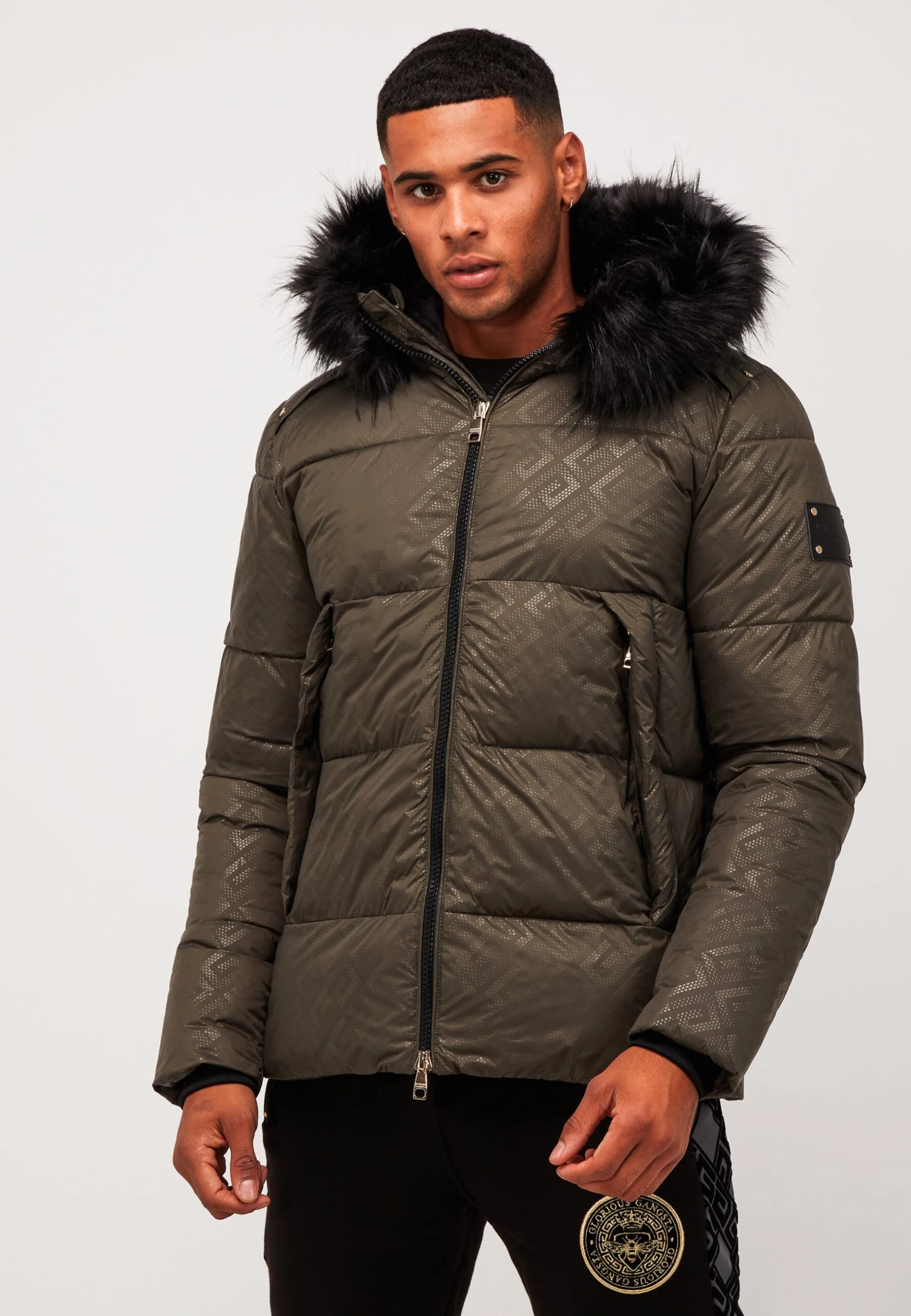 Aziri Short Puffer Jacket - Winter Jacket - Khaki - Image 4