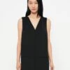 Calvin Klein V NECK MINI SHIFT DRESS - Day Dress - Black