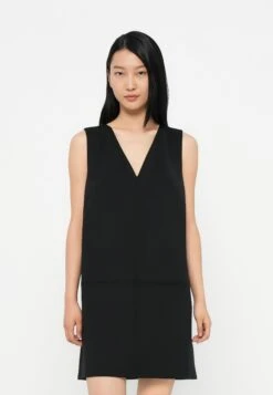 Calvin Klein V NECK MINI SHIFT DRESS - Day Dress - Black