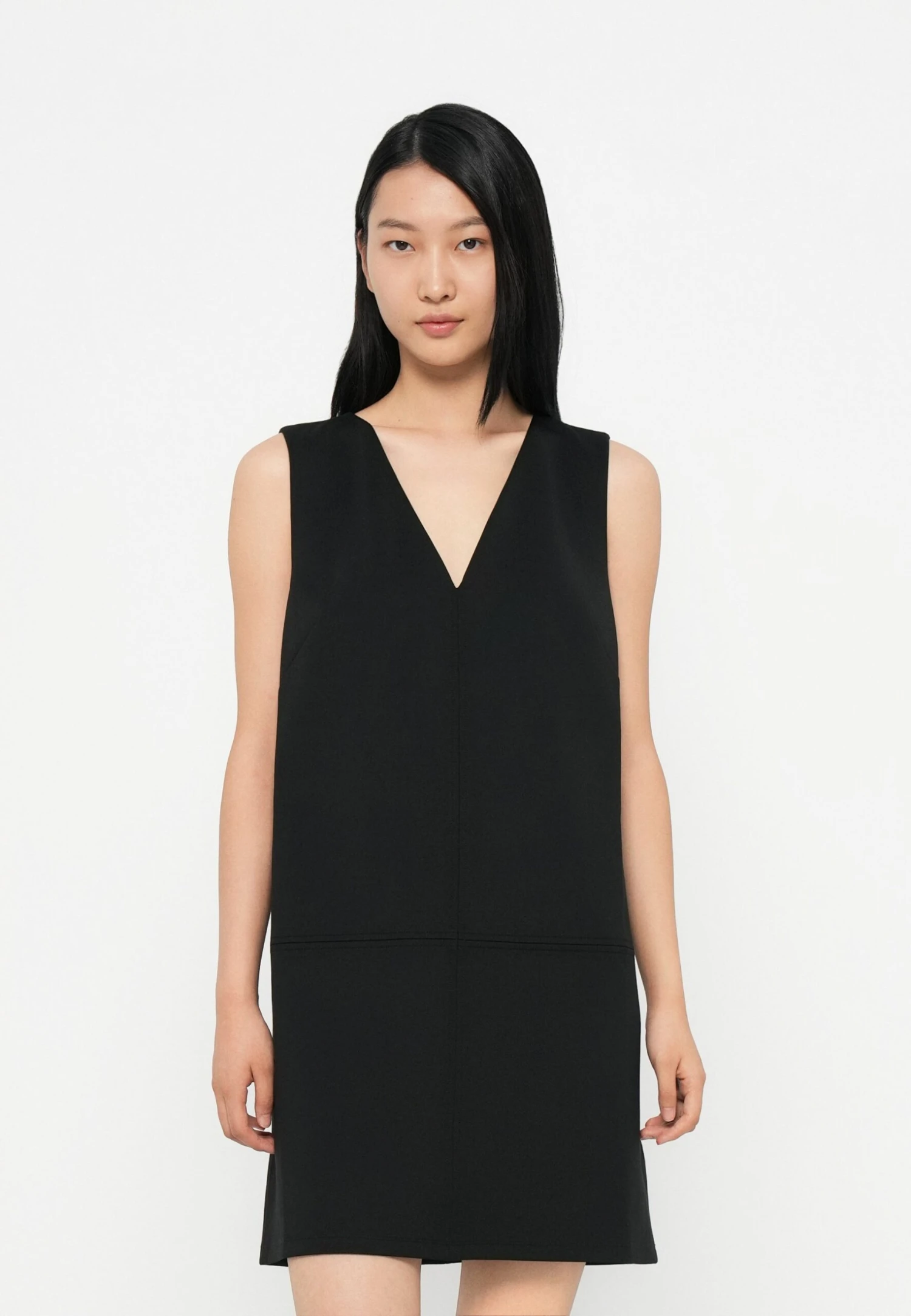 Calvin Klein V NECK MINI SHIFT DRESS - Day Dress - Black