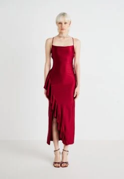 Wal G WEDDING GRACE RUFFLE MAXI - Occasion Wear - Wine