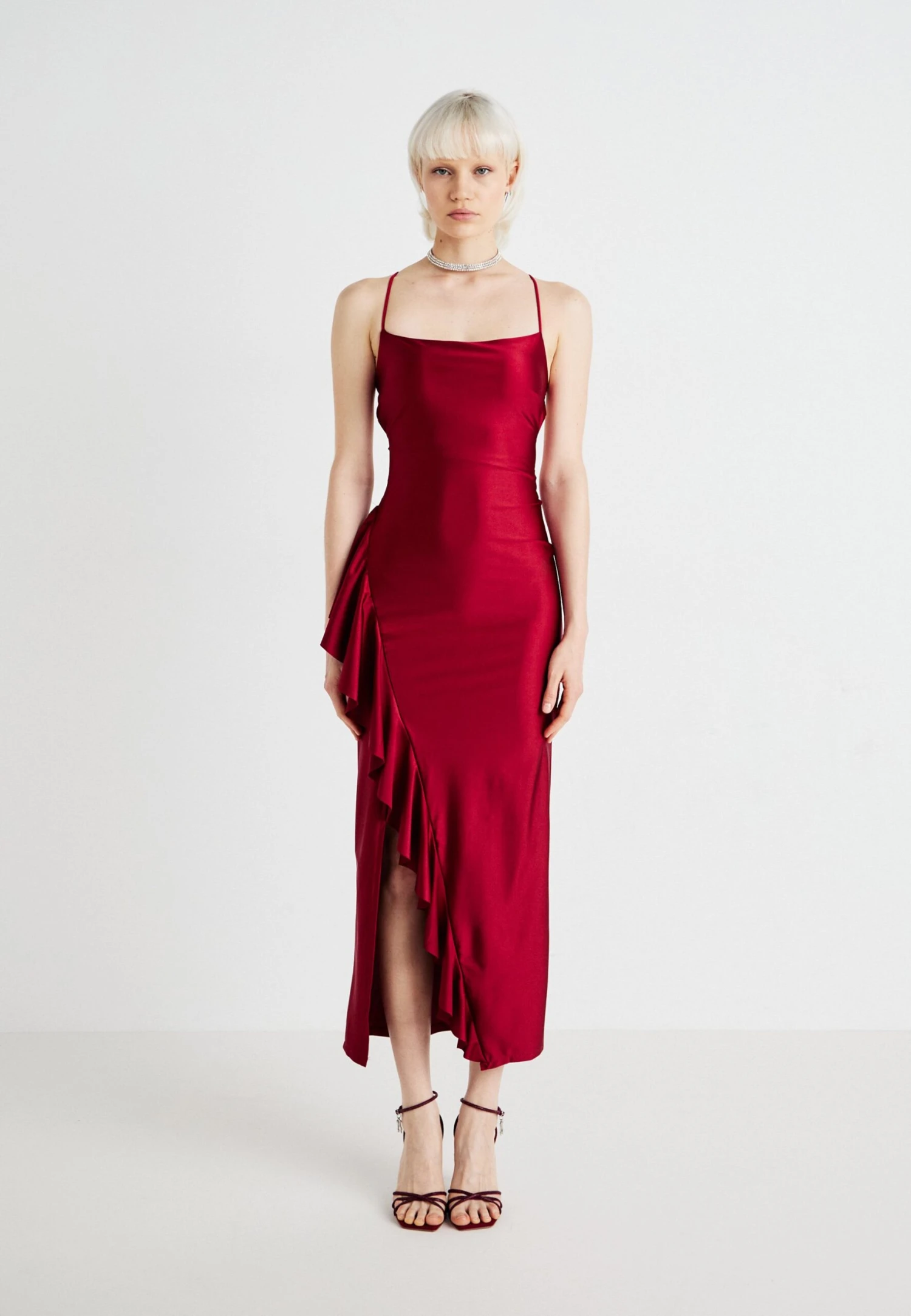 Wal G WEDDING GRACE RUFFLE MAXI - Occasion Wear - Wine