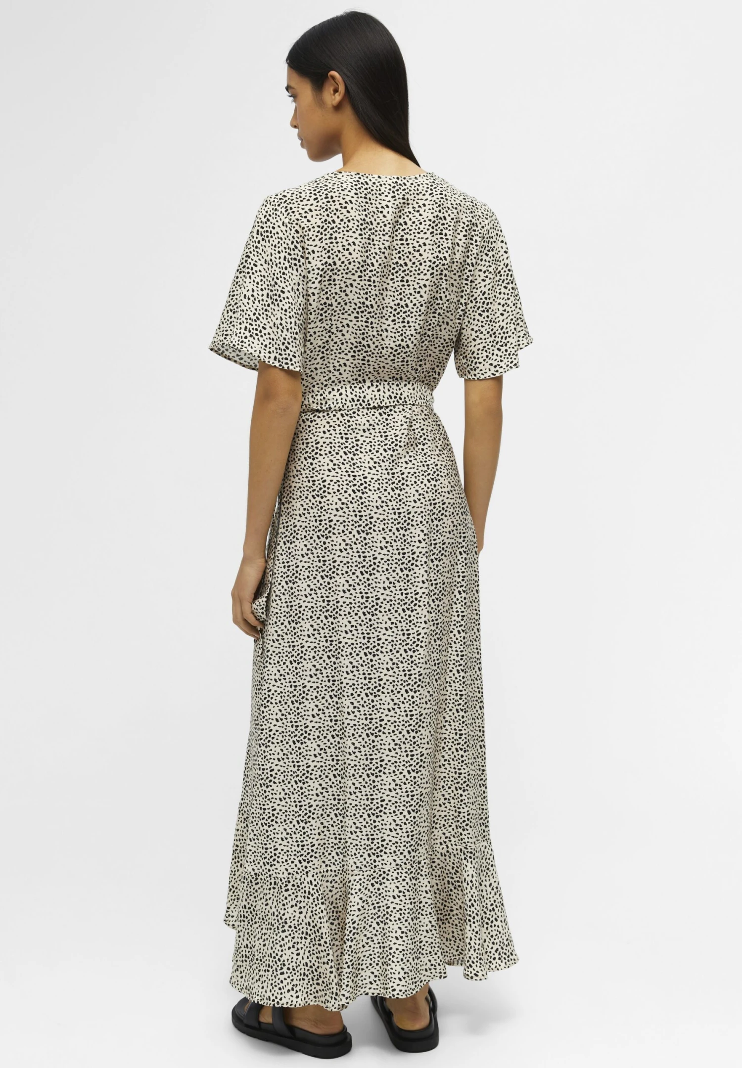 Object Objleonora Sel S Wrap Long - Day Dress - Sandshell - Image 3