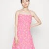Pieces Petite Pchumuna String Short Dress - Day Dress - Fuchsia Pink