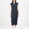 ONLY ONLBABE CAPSLEEVE MIDI DRESS - Denim Dress - Dark Blue Denim