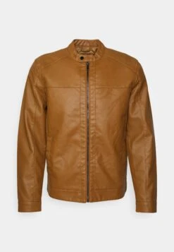 Only & Sons Onsmike Racer Jacket - Faux Leather Jacket - Cognac