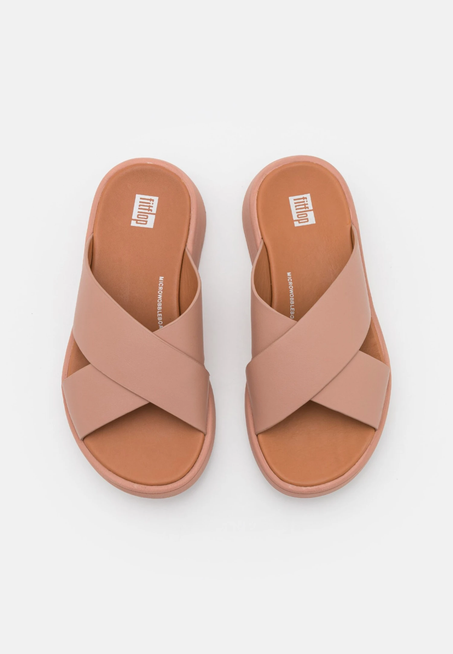 Fitflop Flatform Cross Slides - Heeled Mules - Beige - Image 6