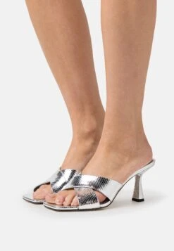 MICHAEL Michael Kors Clara Mule - Heeled Mules - Silver