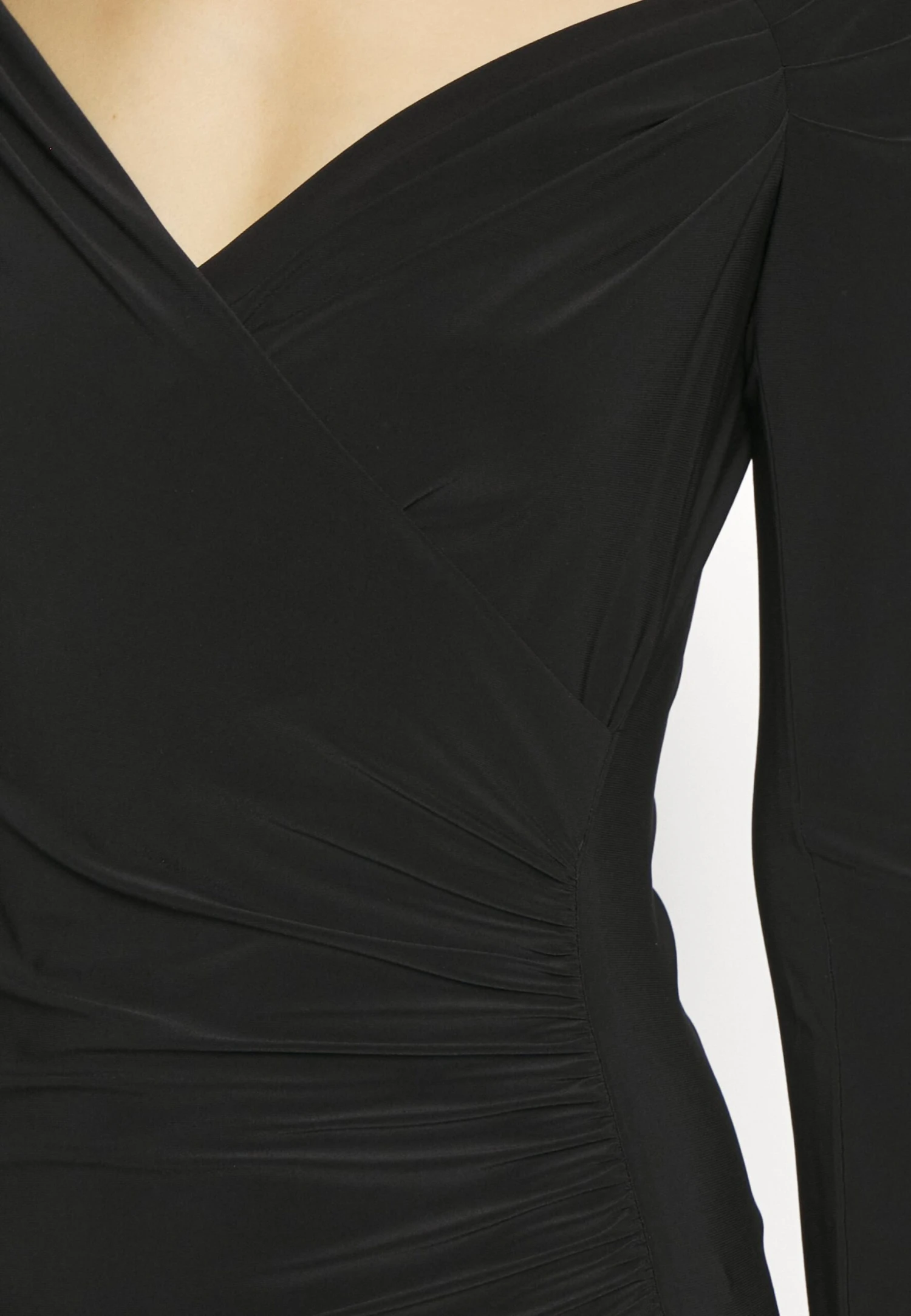 Norma Kamali Long Sleeve Sweetheart Side Drape Gown - Jersey Dress - Black - Image 8
