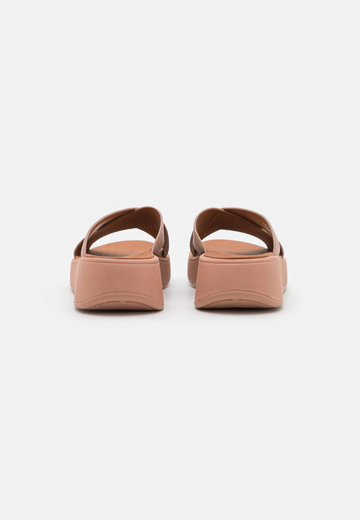 Fitflop Flatform Cross Slides - Heeled Mules - Beige - Image 4