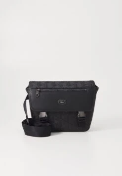 Lacoste MESSENGER BAG NOMOGRAMME UNISEX - Cross Body Bag - Black