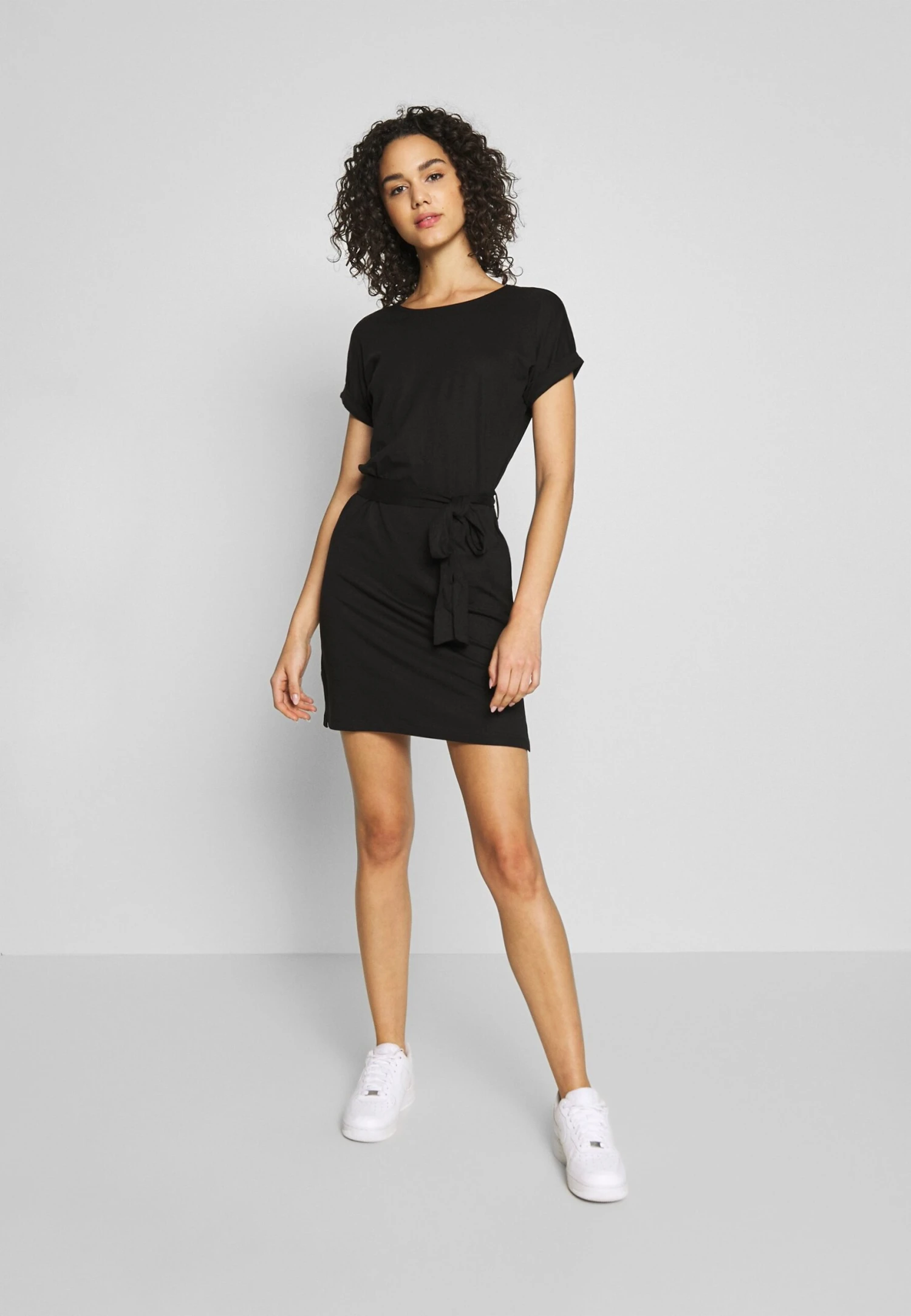 Even&Odd Basic Short Sleeves Mini Belted Dress - Jersey Dress - Image 2