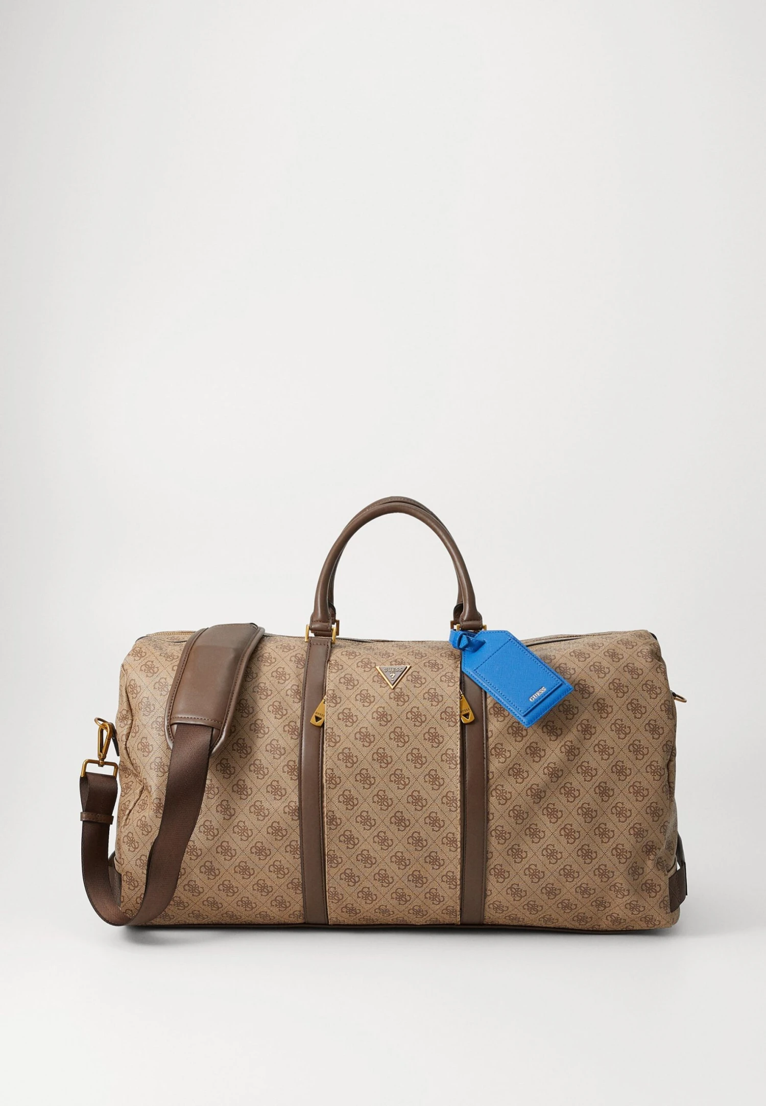 Guess PISA DOUBLE ZIP - Weekend Bag - Brown/ochre/burgundy - Image 9