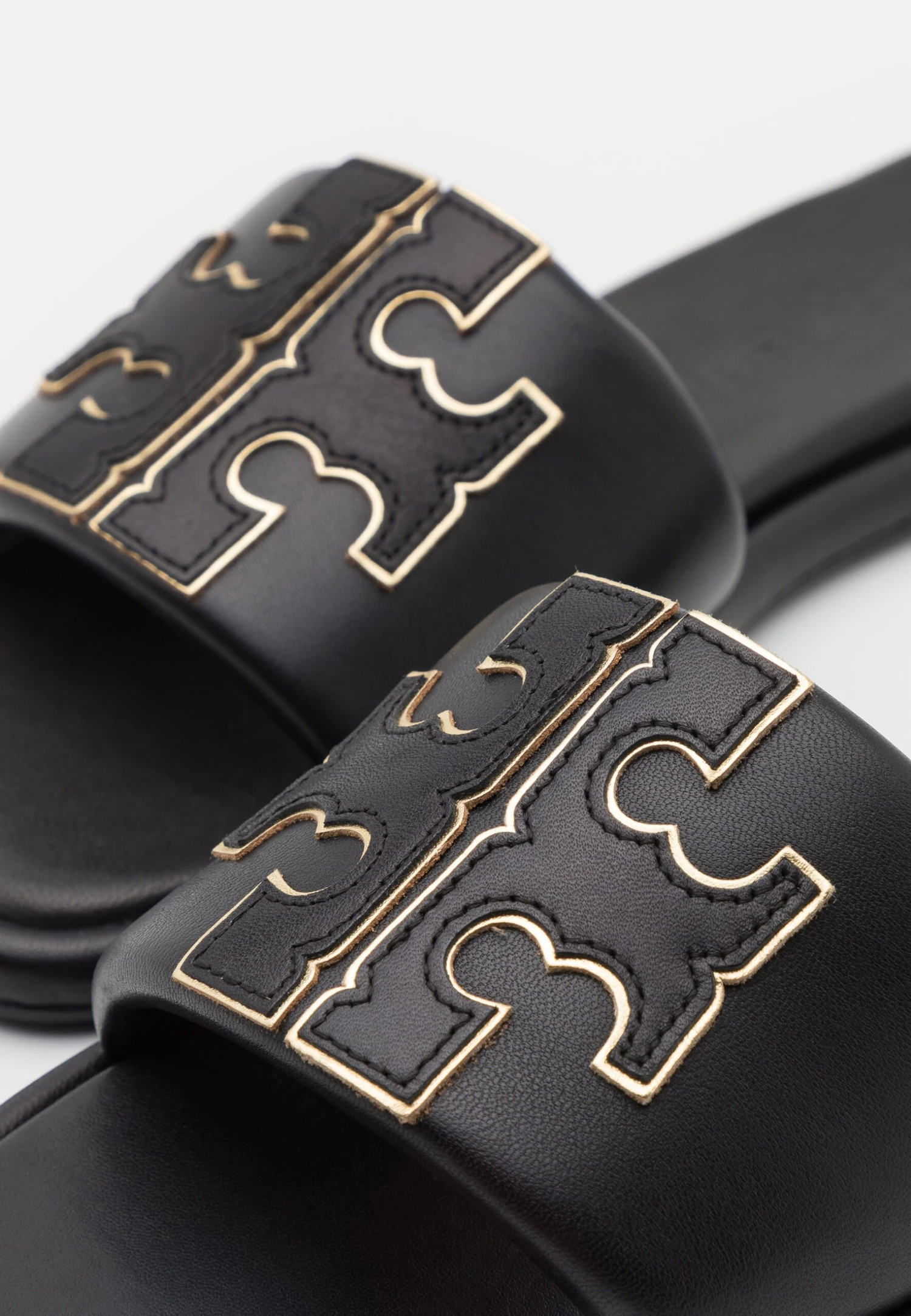 Tory Burch Double T Sport Slide - Mules - Perfect Black/Gold - Image 7