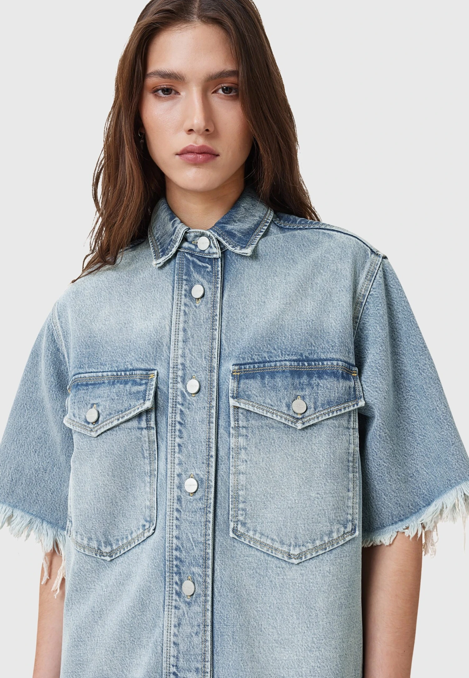 AllSaints DRESS - Denim Dress - Light Indigo - Image 8