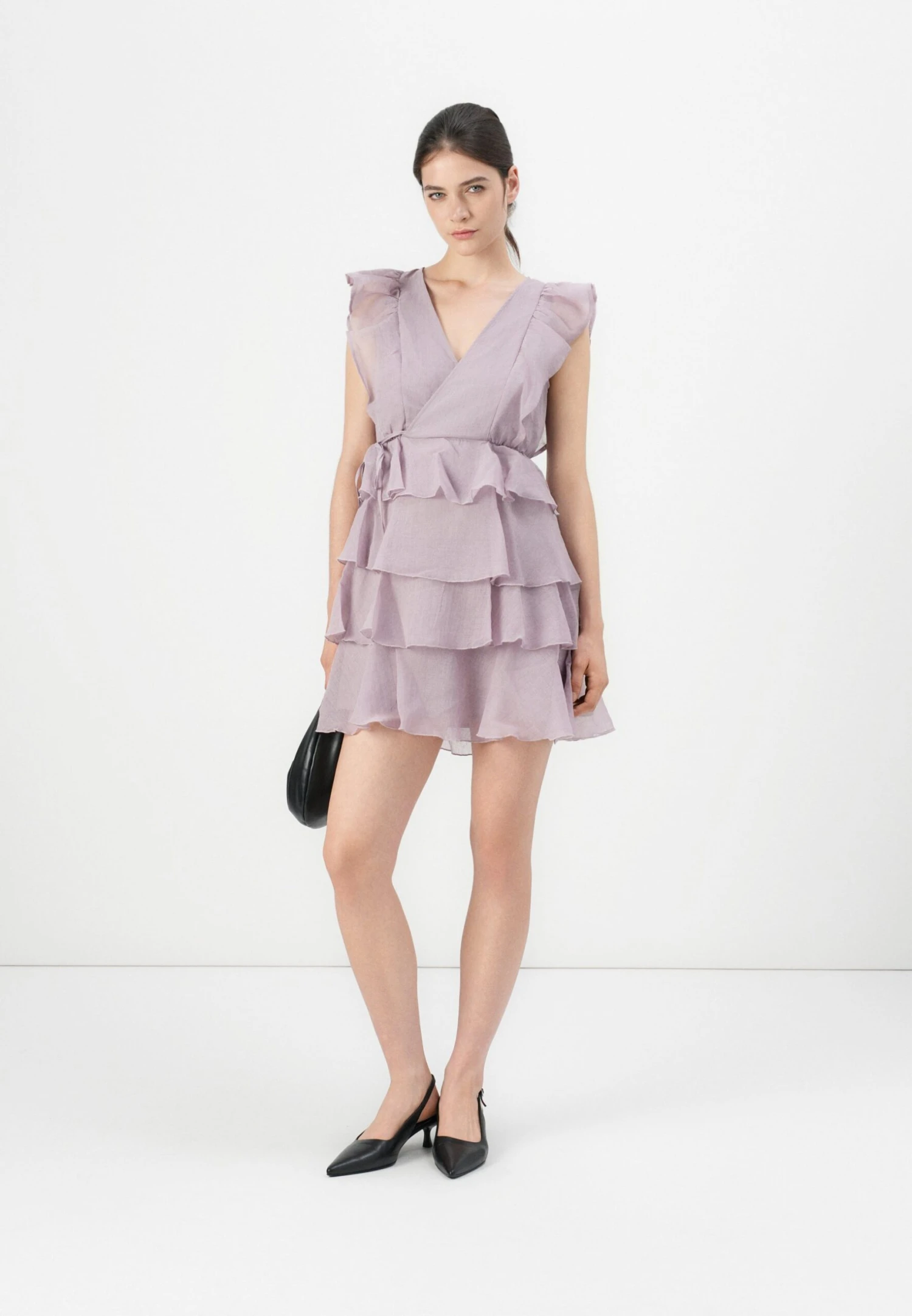 Vero Moda VMSABRINA SS SHORT FLOUNCE WVN EXP - Day Dress - Elderberry - Image 2