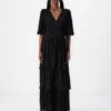 Vero Moda VMKAJA MAXI PLISSE DRESS - Maxi Dress - Black