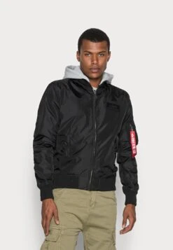 Alpha Industries Hood - Bomber Jacket - Black