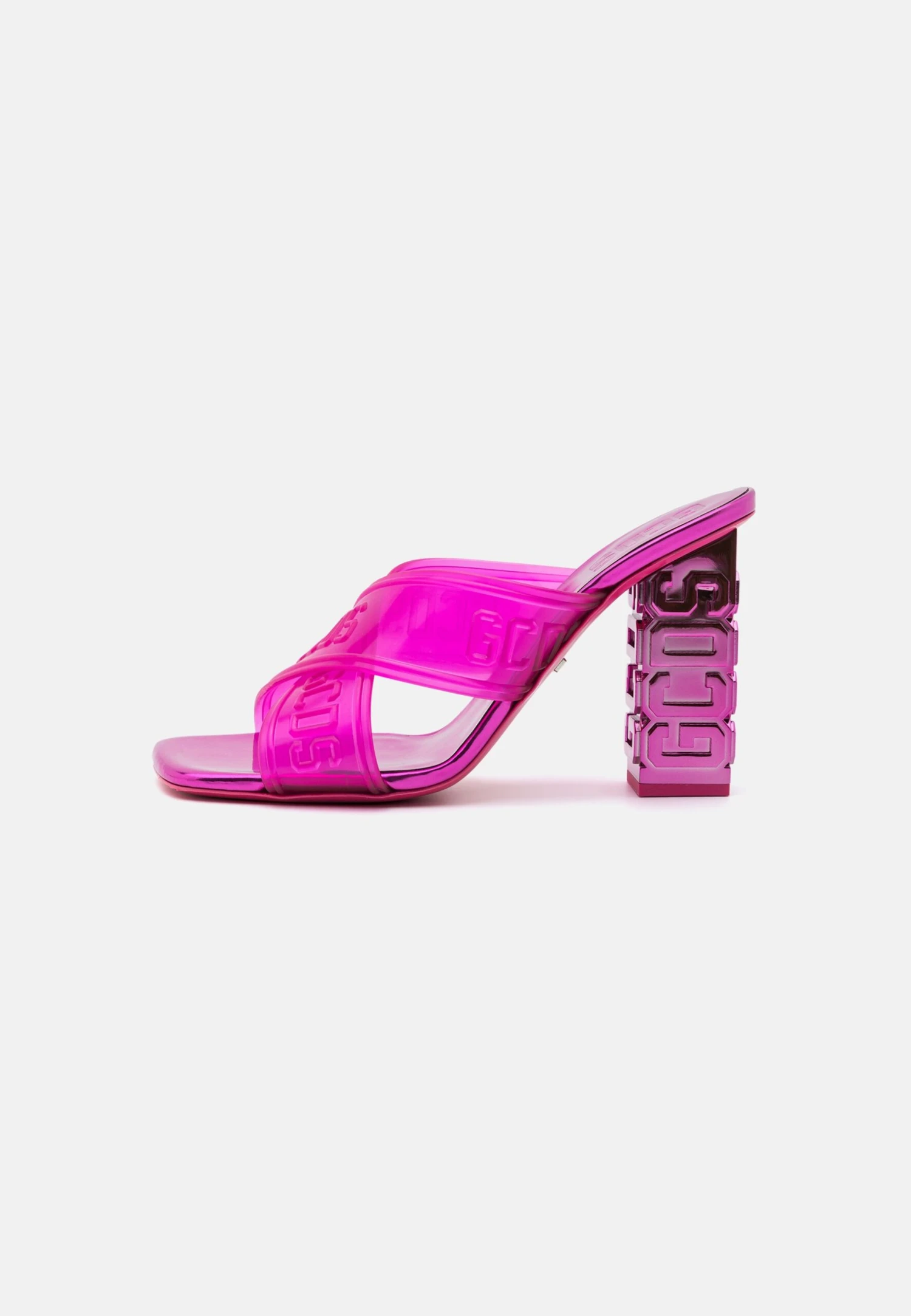 GCDS Transpallic Criss Cross- Heeled Mules - Fucsia - Image 2