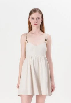 Abercrombie & Fitch CHASE BEADED SWEETHEART BABYDOLL SKORT - Day Dress - Grey