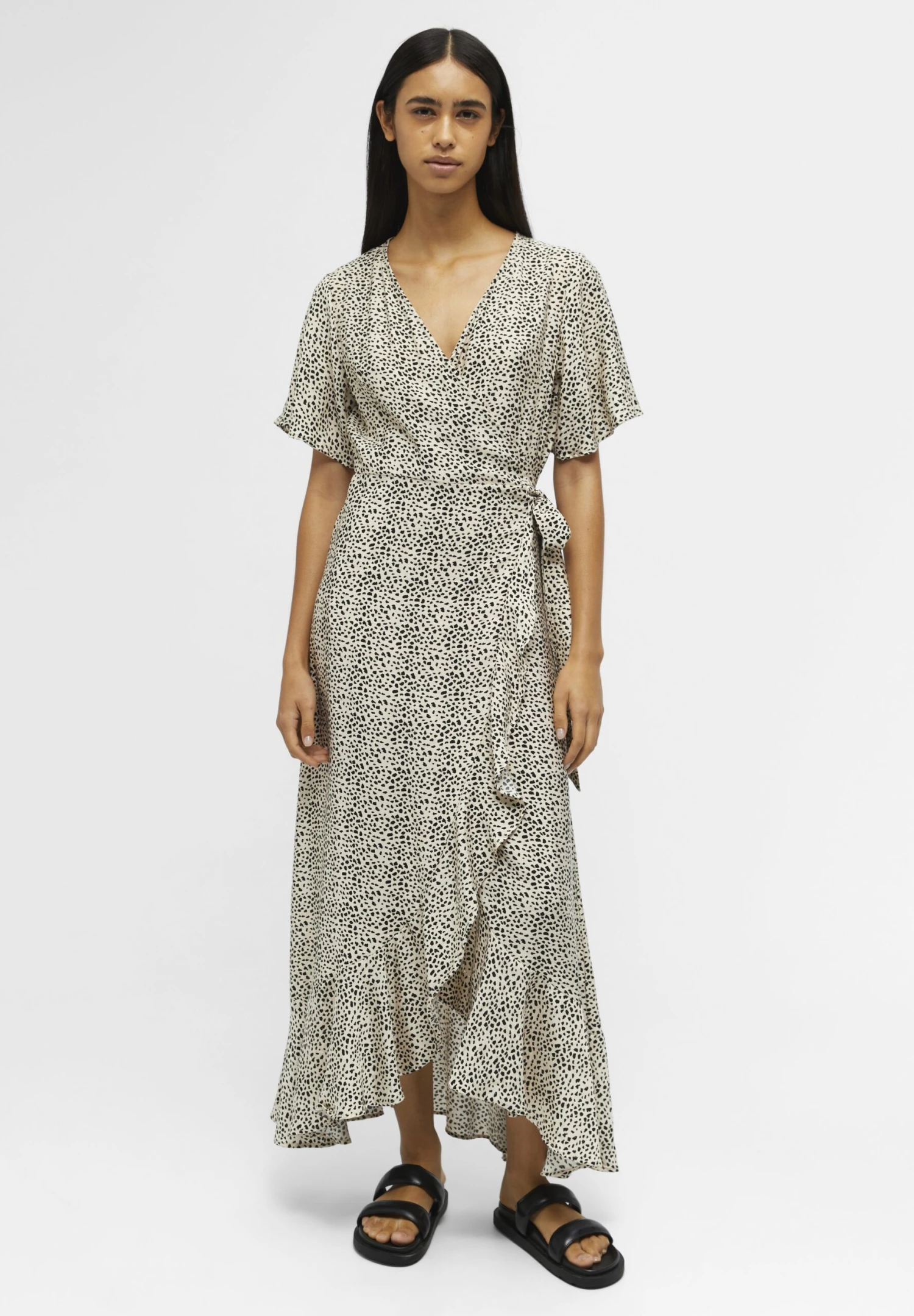 Object Objleonora Sel S Wrap Long - Day Dress - Sandshell