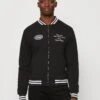 College Varsity Jacket - Zip-Up Sweatshirt - Black