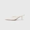 MATAR CREPE DE CHINE - Heeled Mules - Cream