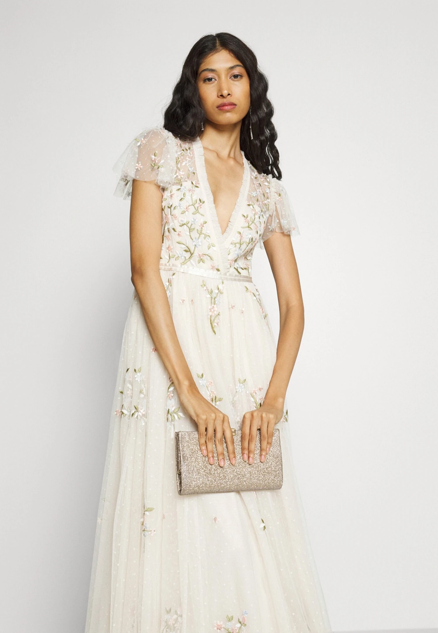 Needle & Thread Exclusive Petunia Cap Sleeve Gown - Occasion Wear - Cream - Image 6