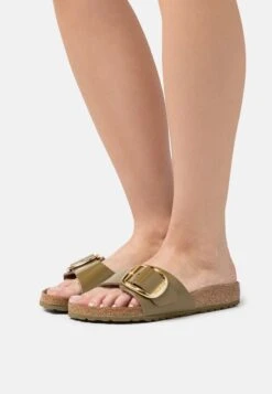 Birkenstock Madrid Big Buckle- Mules - High Shine Mud Green