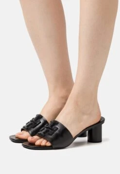 Tory Burch Double Stack Logo Mule- Clogs - Perfect Black