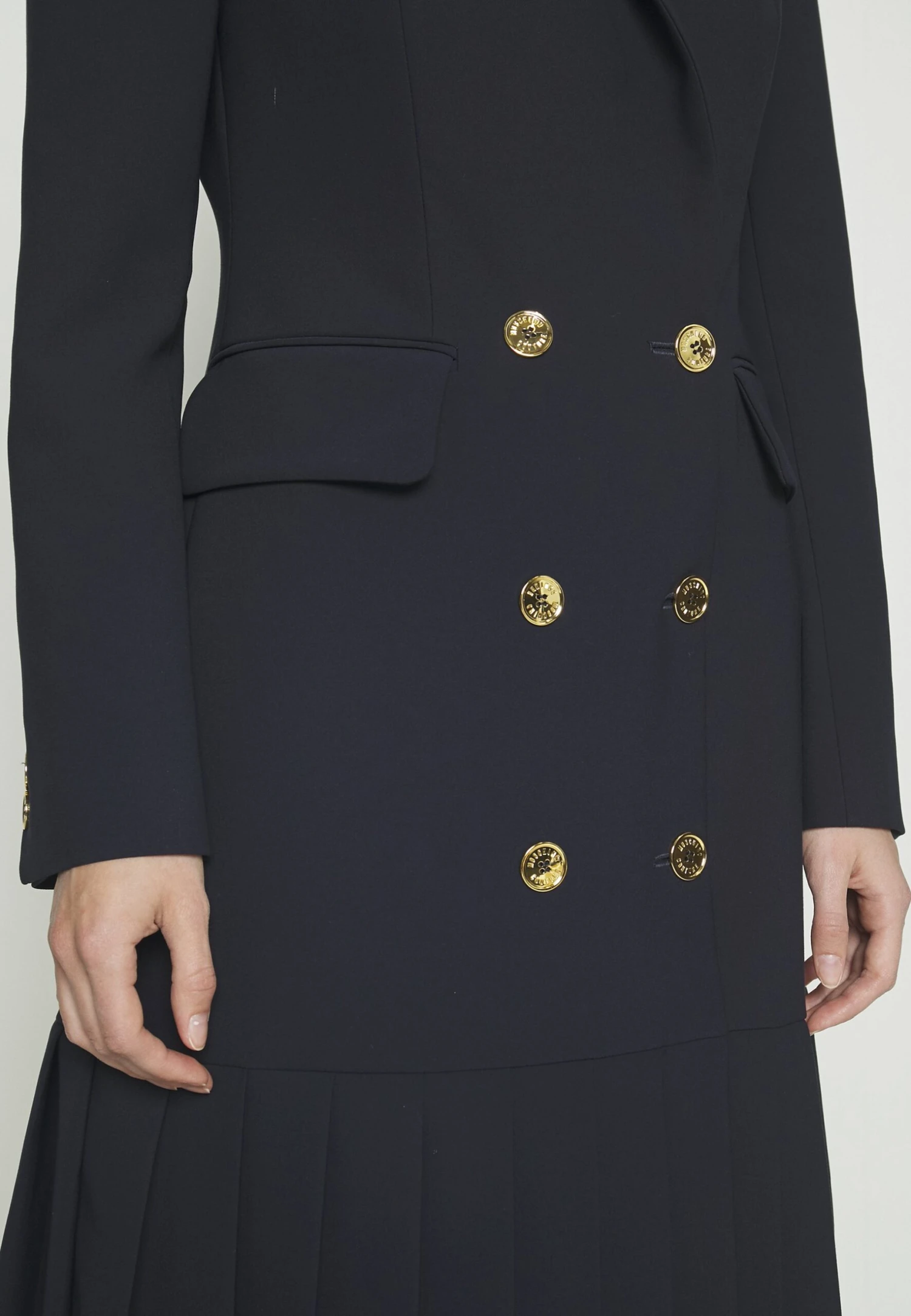 MOSCHINO Couture Buttons - Shift Dress - Dark Blue - Image 6