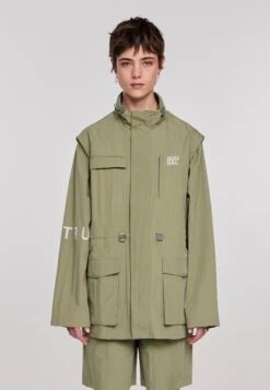 Juna Vest Jacket Unisex - Summer Jacket - Oil Green/Bright White