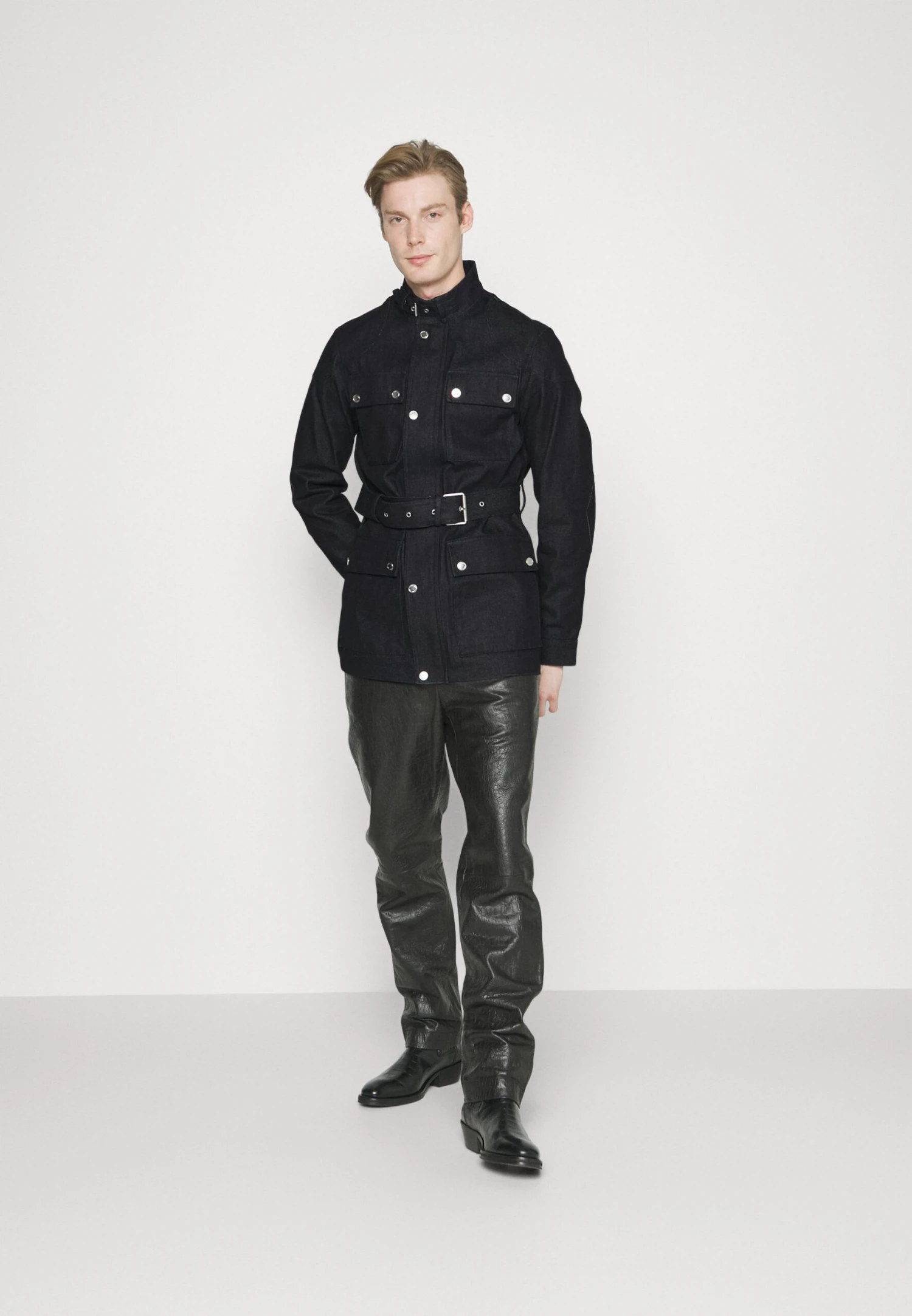 Michael Kors Belted Field Jacket - Denim Jacket - Indigo - Image 2