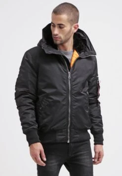Alpha Industries Hooded - Light Jacket - Black