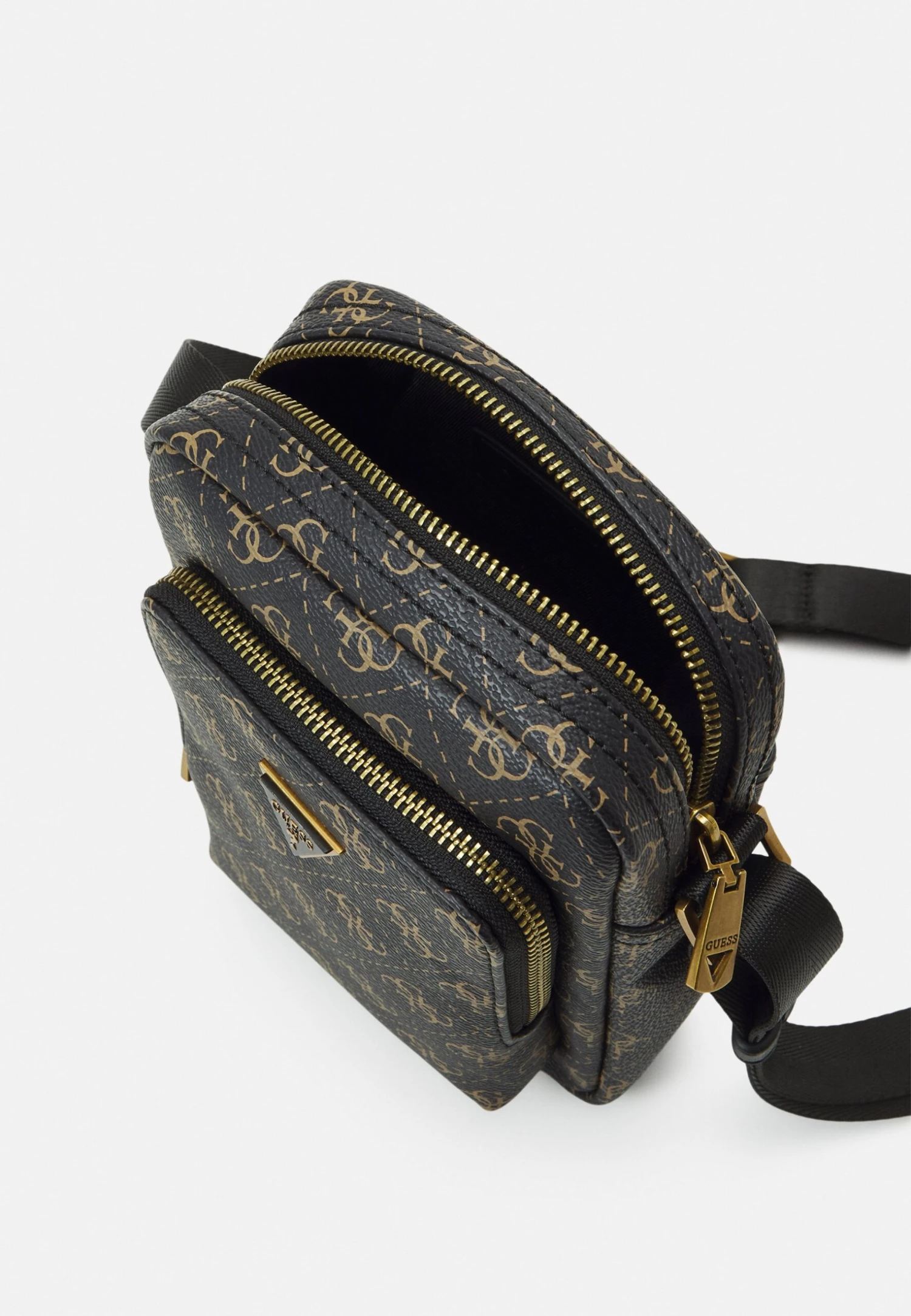 Guess Vezzola Xbody Double Unisex - Across Body Bag - Brown/Ochre - Image 3