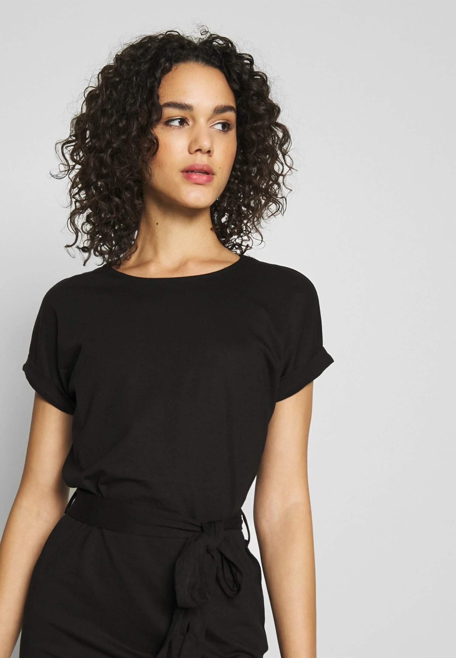 Even&Odd Basic Short Sleeves Mini Belted Dress - Jersey Dress - Image 4