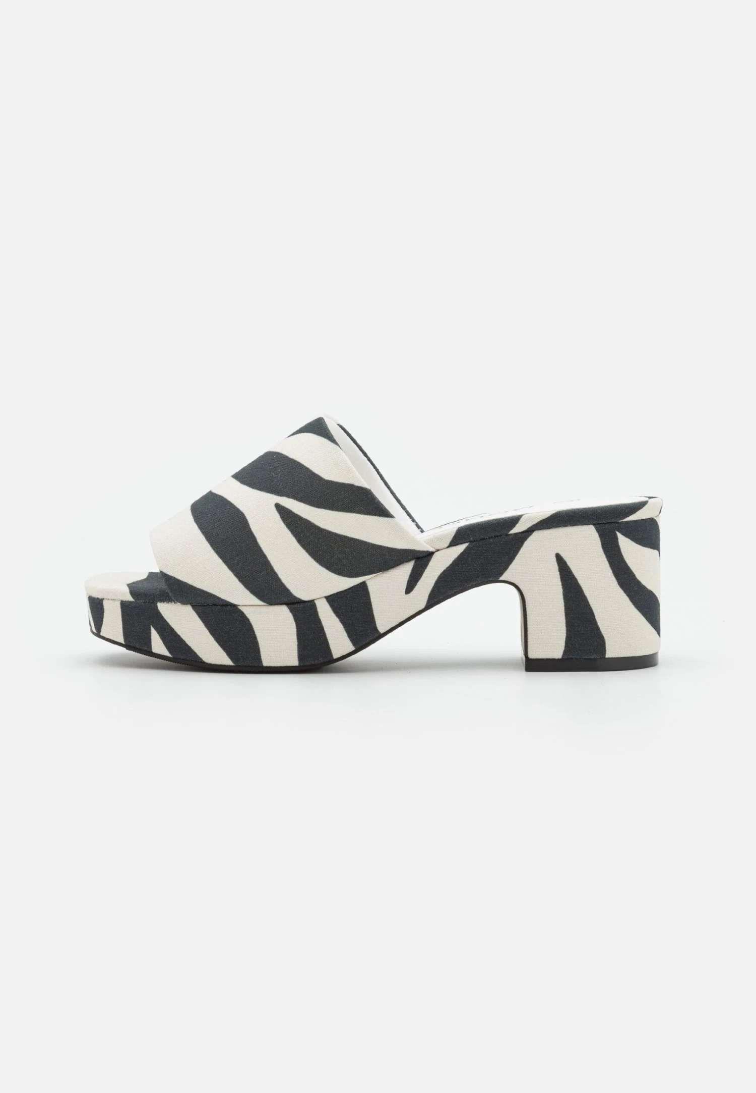 Monki Heeled Mules - Black/White - Image 2