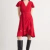 DKNY FLUTTER FAUX WRAP - Jersey Dress - Scarlet