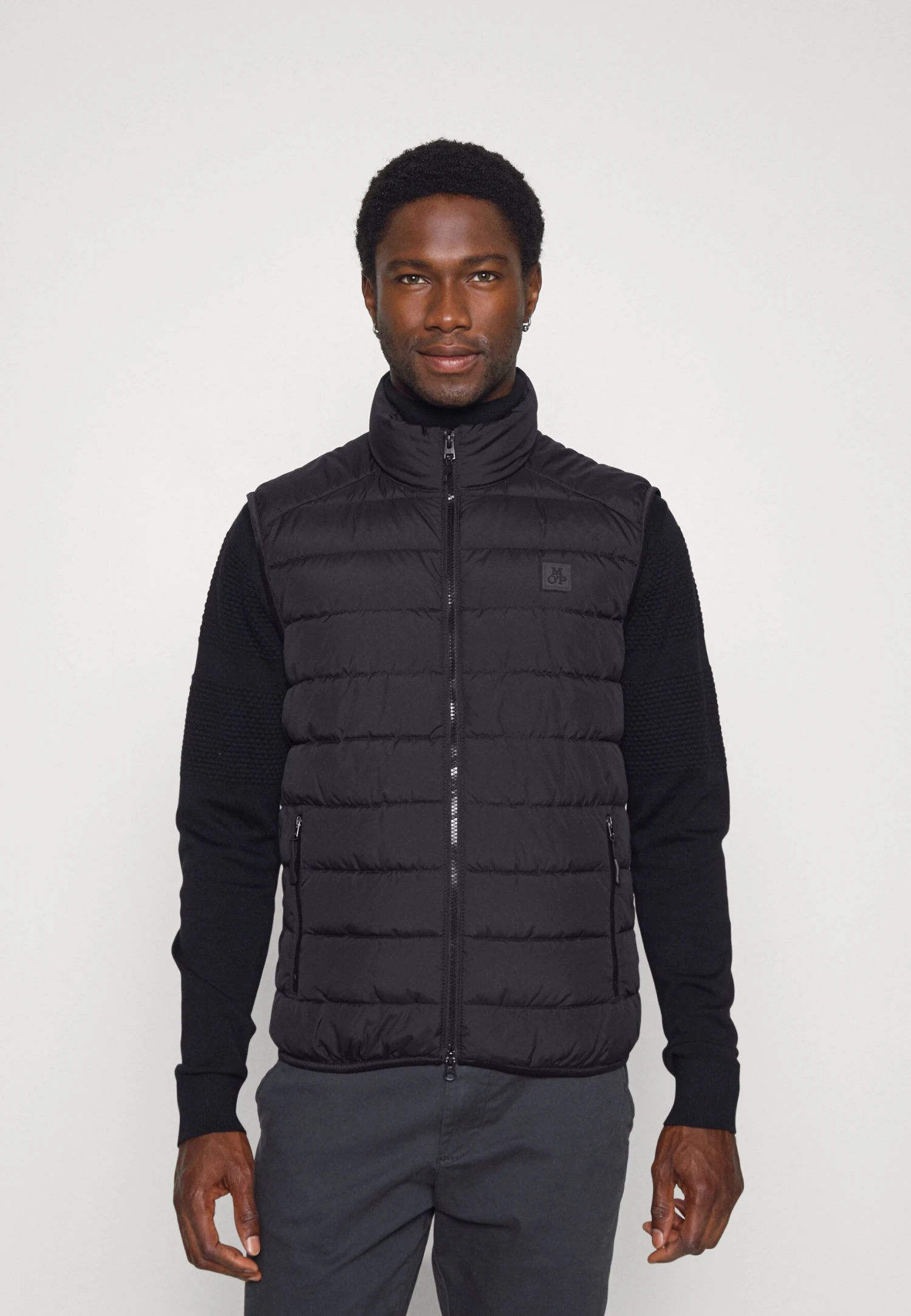 Marc O'Polo Vest Regular Fit Stand Up Collar - Waistcoat - Black