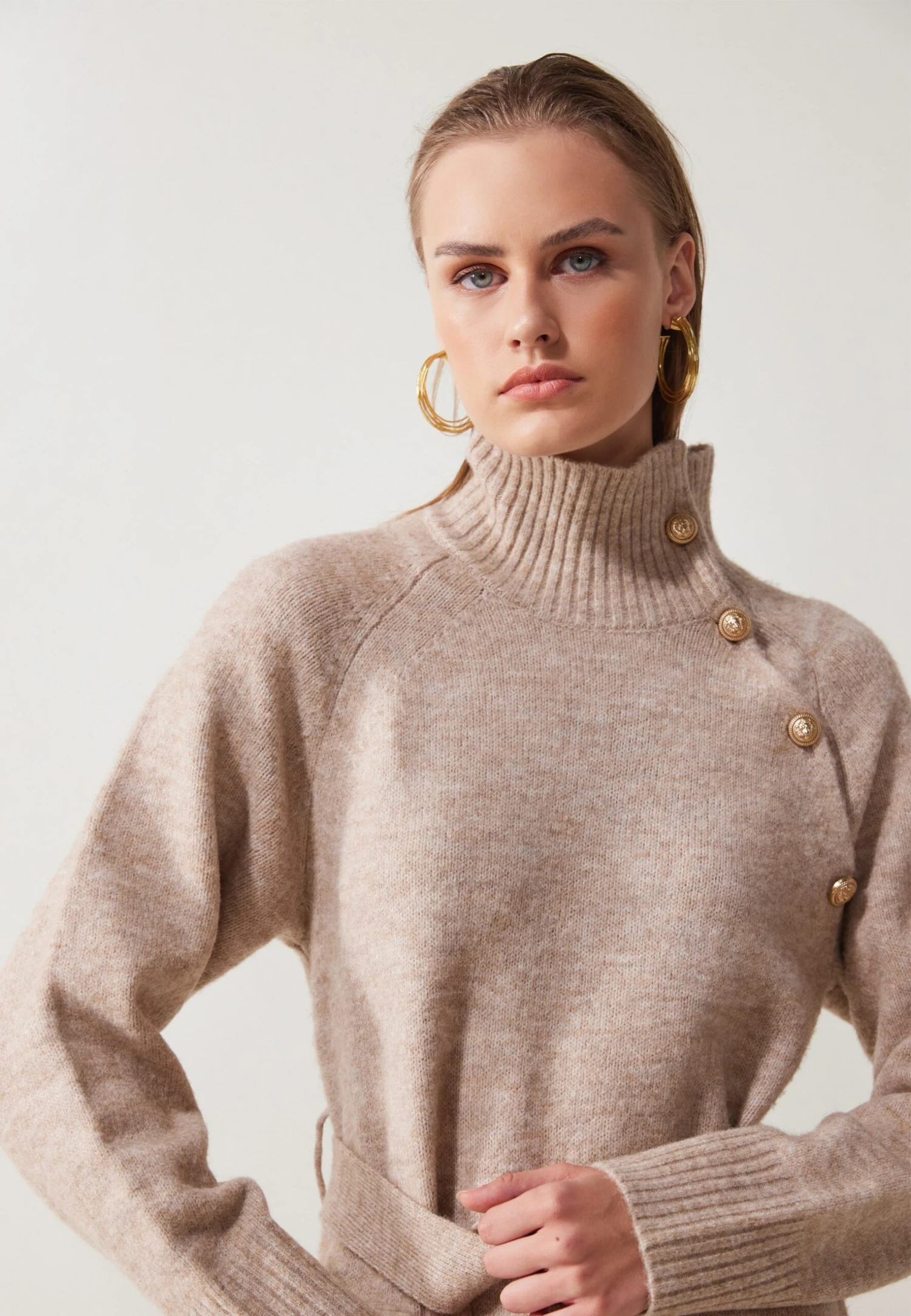 Anna Field Jumper Dress - Mottled Beige - Image 5