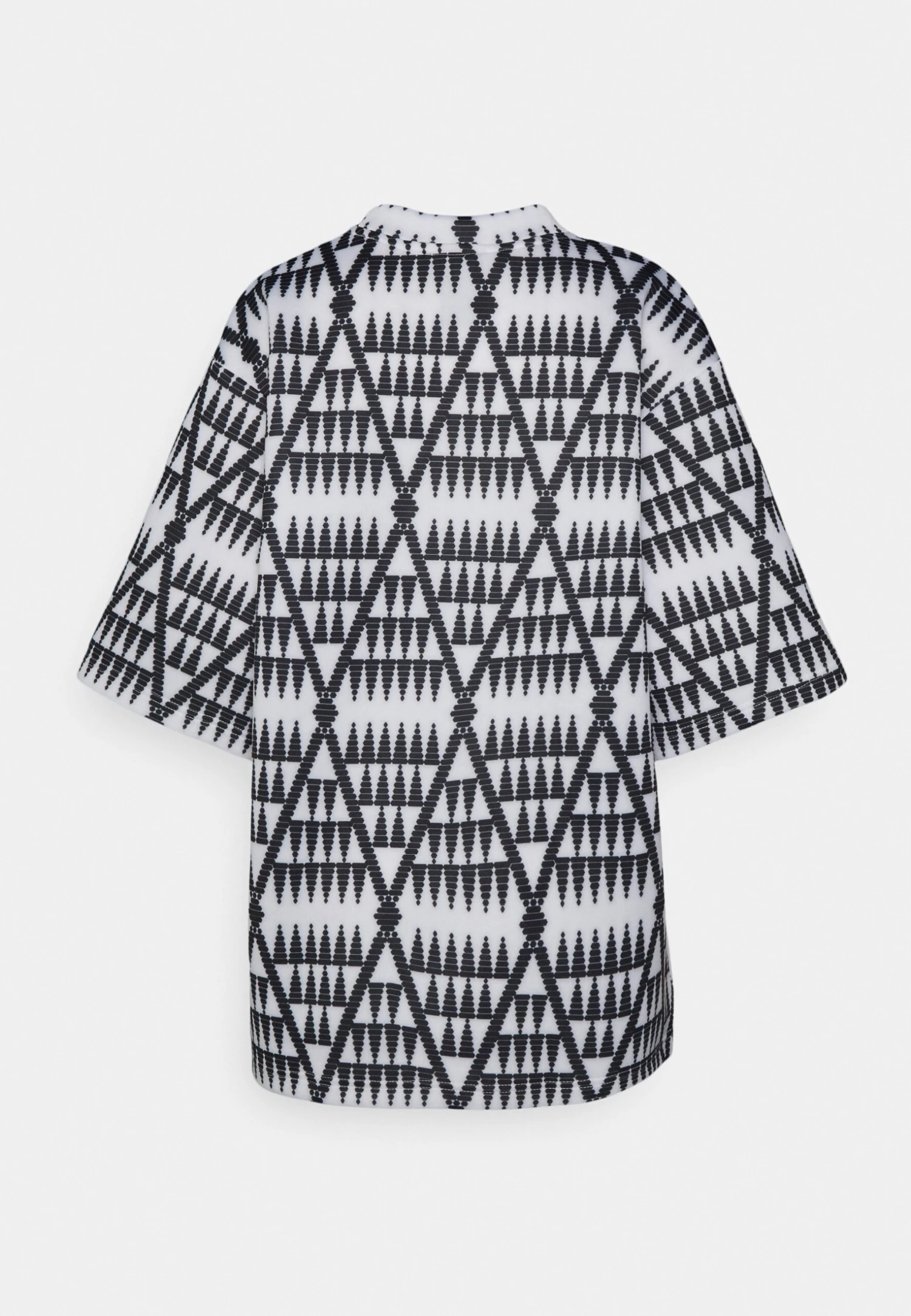 Oversized Dress - Jersey Dress - Black/White Imigongo - Image 2